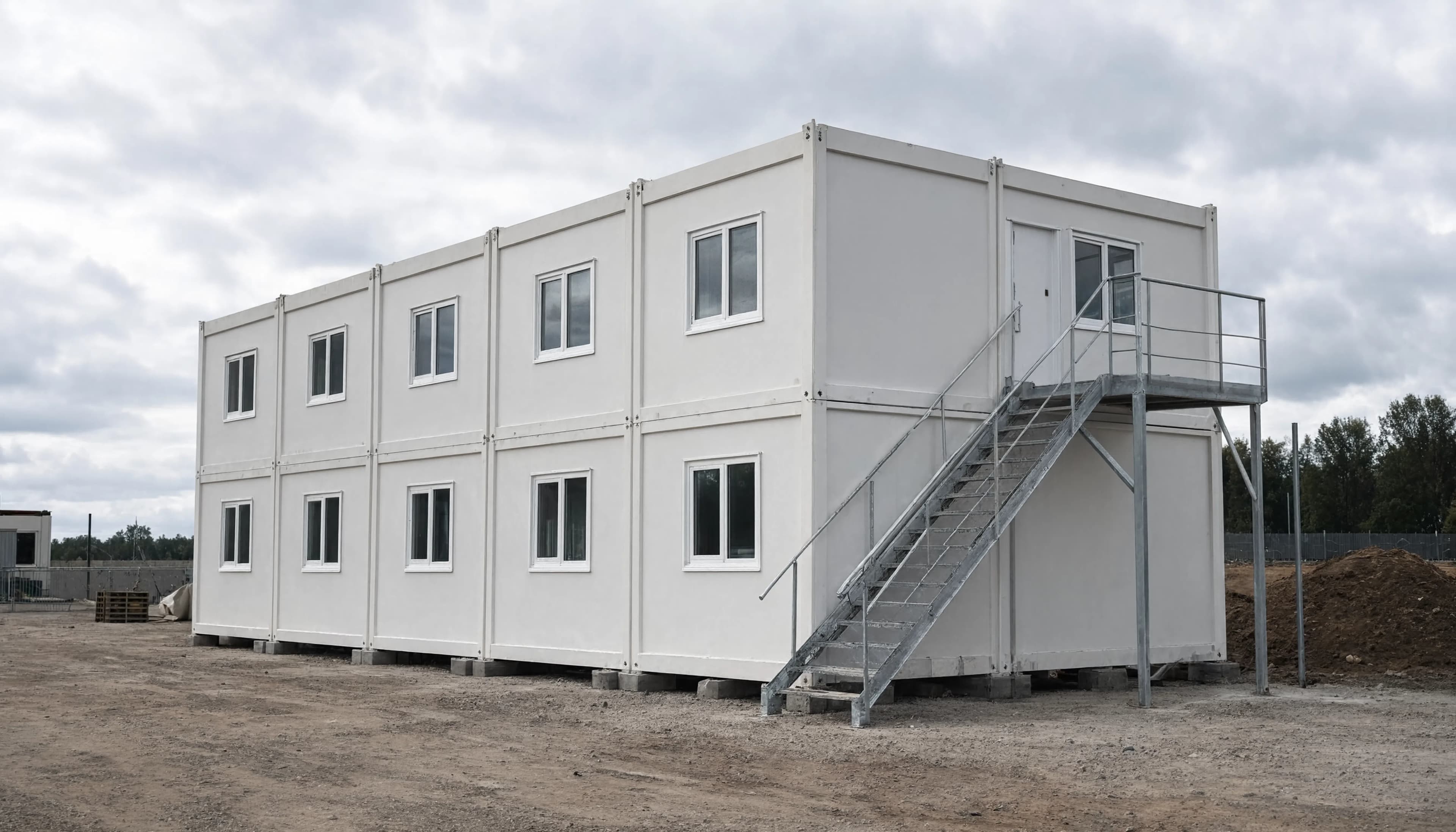Illustration d’une base vie modulaire équipée sur un chantier